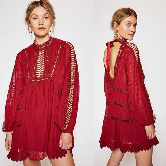 Free People Dresses & Skirts - Free People Venice Crochet Mini Dress